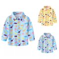 thumbnail image 2 of PINQI Kids Long Sleeve Tops Toddler Baby Boys' Fashion Dinosaur Print Long Sleeve Shirt Button Down Lapel Button Down Shirt Patchwork Blouse (Yellow-1,12-18 Months), 2 of 6