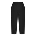 thumbnail image 7 of RQYYD Capri Pants for Women High Waisted Pull On Elastic Waist Dressy Casual Stretchy Capris Trousers Pants Pockets Black L, 7 of 7