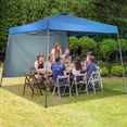 thumbnail image 3 of Ainfox 8 x 8 ft Pop up Canopy Tent with One Sidewall,Instant Slant Outdoor Gazebo for Beach, Sun Shade,Outdoor Activies,Sky Blue, 3 of 8