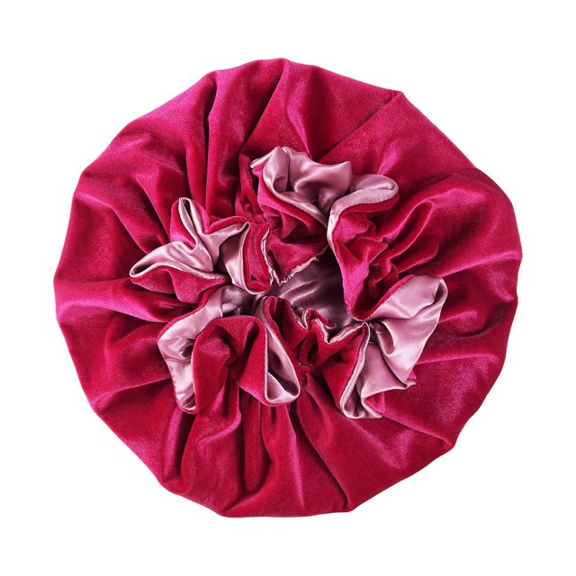 Gorro de Dormir Zulema de felpa invierno Banda elástica alta rojo