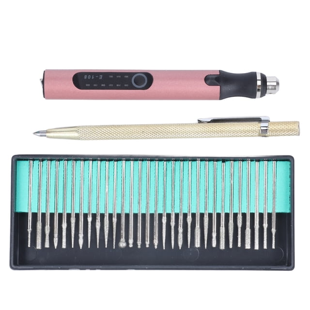 USB Engraving Pen, 3 Levels Speed 4.2V 10W Practical Efficient Cordless DIY Electric Engraving Pen Lightweight Compact USB Charging For Metal Rose Gold