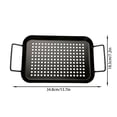 thumbnail image 3 of Non Stick Vegetable Grilling Tray With Handle And Drain Holes Rectangular Meat Draining Pan, 3 of 9