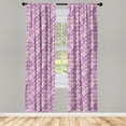 thumbnail image 3 of Ambesonne Geometric Curtains, Contemporary Triangle Art, Pair of 28"x84", Pale Purple Rose Mauve, 3 of 5