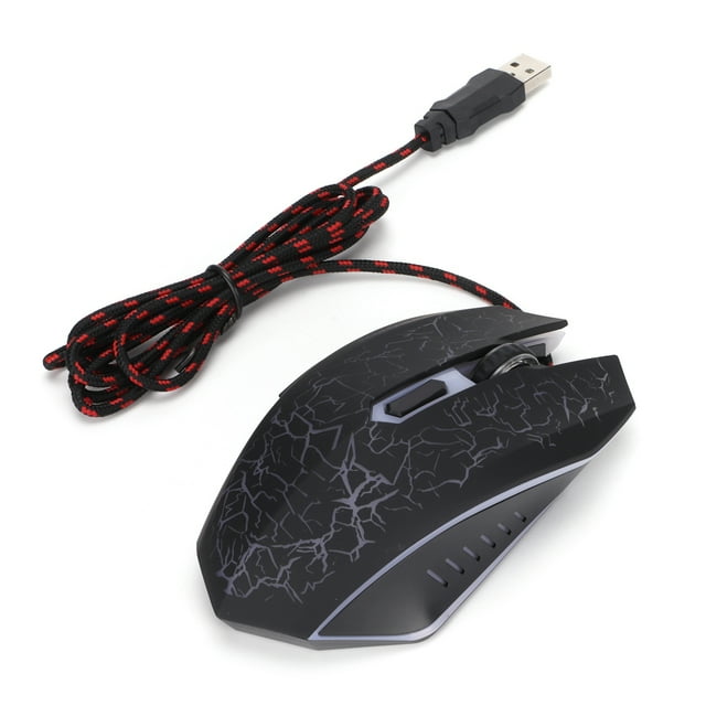 Ratón para juegos con cable Puerto USB ergonómico 3200 DPI ajustable RGB óptico accesorios de computadoraNegro