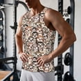 thumbnail image 5 of KLL Brown Sloth Print Men's Muscle Gym Workout Stringer Tank Tops Bodybuilding Fitness T-Shirts Tank Tops Men-3X-Large, 5 of 7
