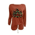 thumbnail image 3 of Dreluolixuan Christmas Sweatsuit Set for Women Long Sleeve Pullover Pants Letter Lightweight Vacation Tracksuits, 3 of 3