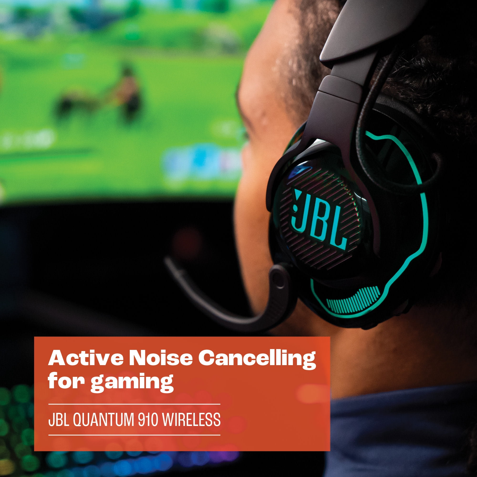 JBL Quantum 910 Wireless - Wireless over-ear performance gaming headset with head tracking-enhanced, Active Noise Cancelling and Bluetooth - Black
