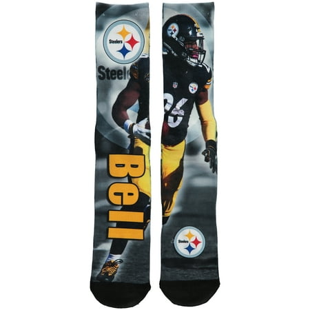 Le'Veon Bell Pittsburgh Steelers For Bare Feet Player Montage Crew Socks -