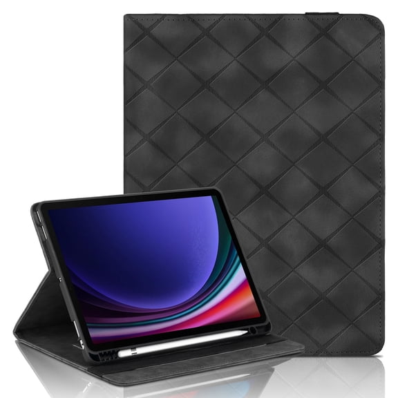 Allytechgroup Case for Samsug Galaxy Tab S10 FE 2025/ S9 FE 10.9 inch/ S9 11 inch 2023, Slim Built-in Soft TPU & Pen Slot Elastic Band Flip Shockproof Back Cover Case for Women Men, Black