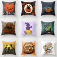 thumbnail image 2 of Style 8 Funda de almohada de Halloween de 18x18 pulgadas con dibujos de calabaza, murciélago, fantasma, funda de almohada, decoración, suministros para fiestas, 2 of 5