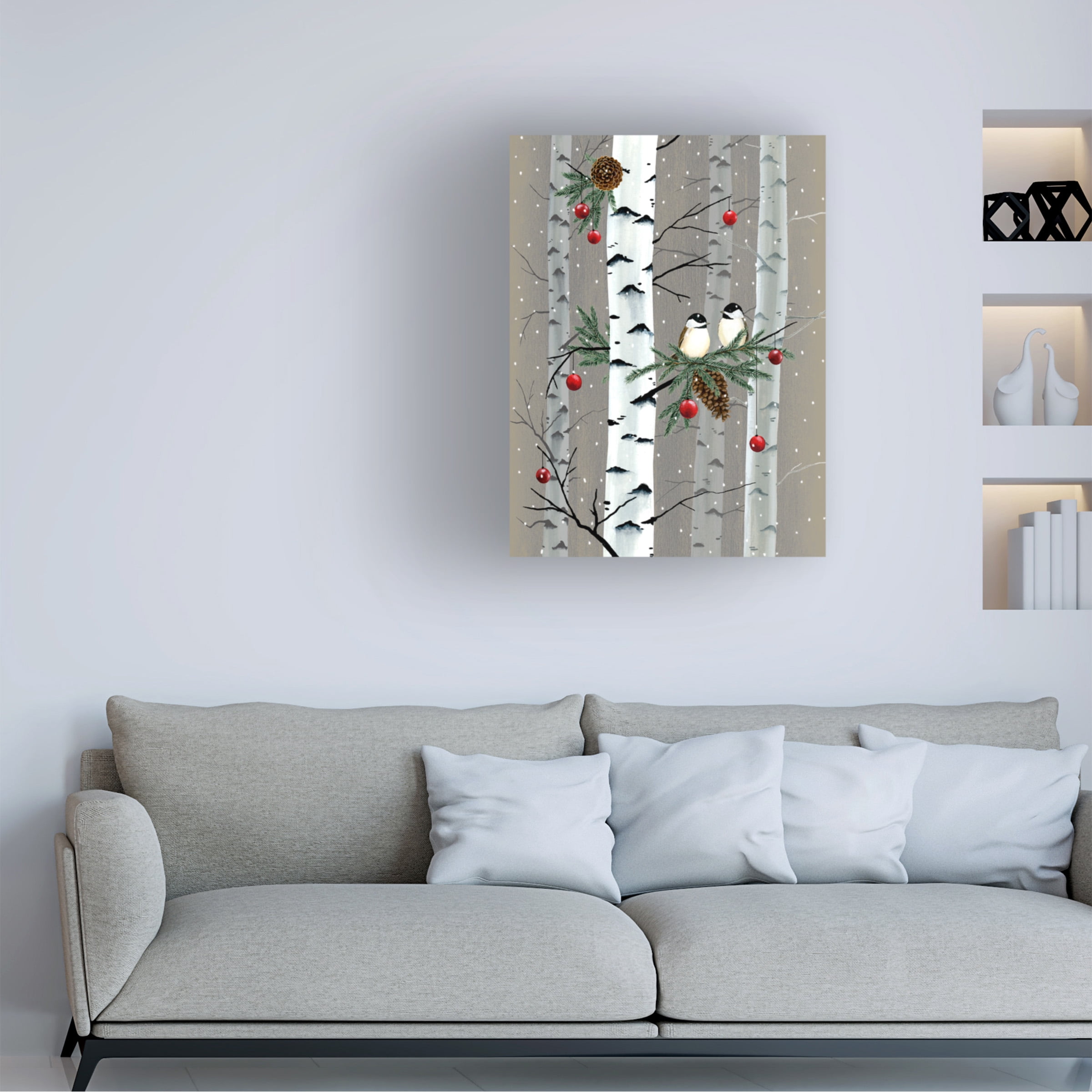 Grace Popp 'Birch Birds I' Canvas Art