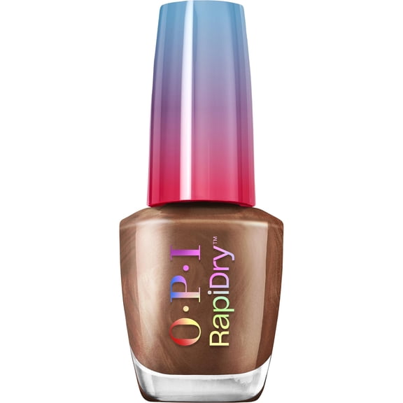 OPI RapiDry Awe of a Sudden | Opaque Dark Brown Shimmer Quick Dry Nail Polish |