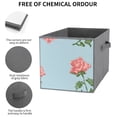 thumbnail image 5 of Collapsible Oxford Fabric Storage Cubes with Handles, Large Mid Foldable Oxford Cloth Bins Set of 2/6, Closet Organizers for Shelves Clothes Home Kitchen Toy - Rose Pattern-2, 5 of 7