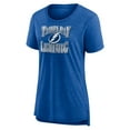 thumbnail image 2 of Women's Blue Tampa Bay Lightning Crash the Net Tri-Blend T-Shirt, 2 of 3