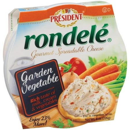 Rondele by President Garden Vegetable Gourmet Spreadable Cheese, 8 oz