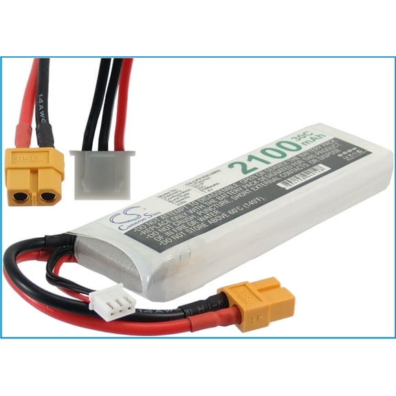 Battery for Remote Racing Car (Discharge Plug: XT60 Yellow Connector, Charge Plug: JST-XH-2.54 AWG24)