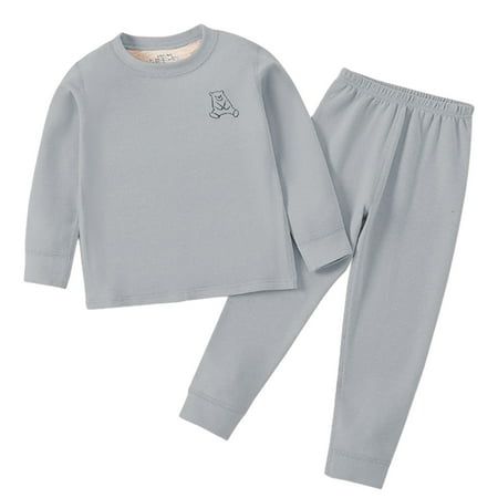 

PRINxy Boys and Girls Thermal Underwear Sets Long Johns Sweatshirts and Leggings Cotton Blend Ages 1-12 for Fall and Winter Perfect for Home and Outdoor Use Gray 150