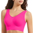 thumbnail image 4 of Bras for Women,Wirefree Seamless Sports Bra for Women Breathable Comfort Yoga Running Workout and Sleep Support,Sports Bras for Women,Hot Pink,L, 4 of 5