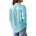 thumbnail image 2 of Wrinkle Free Women's Button Down Shirts Striped Long Sleeve Collared Blouses Tops with Pocket, 2 of 2