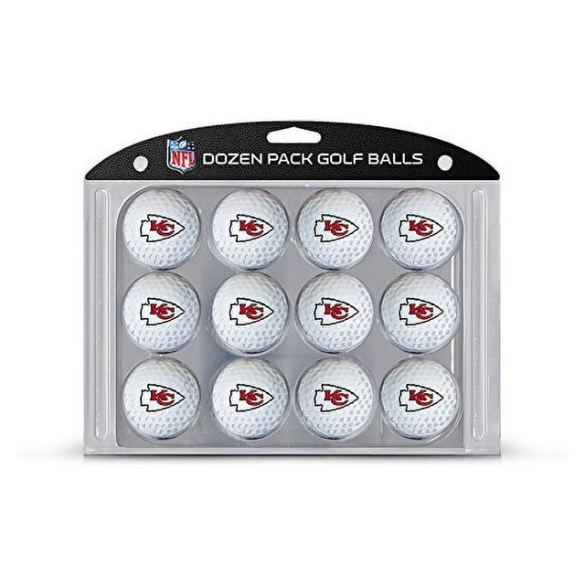 Equipo de Golf Team NFL Kansas City Chiefs, Docena de Pelotas de Golf de Tamaño Regular, 12 Unidades, Impresión del Equipo a Todo Color, Duraderas