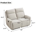 thumbnail image 7 of Bonzy Home Fabric Manual Loveseat Recliner with Center Console, Hidden Storage & Cup Holders — Dual Manual Reclining Sofa for Living Room & Meeting Room, 7 of 7