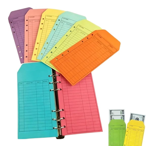 Cash Envelopes for Budgeting, Cardstock Budget Envelopes for Cash Budgeting, Money Envelope for Cashes Saving, Save Cashes Envelop for Tracking Money Savings 12 Colored for A6 Binder