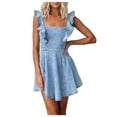thumbnail image 1 of WILLBEST Robes Femmes Été Tendance Robe en Denim d'Été pour Femmes Décontractée à Manches Fluides Dos Ouvert Tenue en Jean Idéale pour les Événements Extérieurs et la Mode de Tous les Jours, 1 of 5