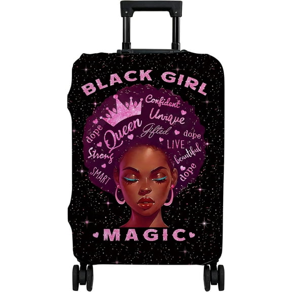 Luggage Cover Approved Travel Suitcase Protector Pink Fashion Girl Luggage Covers Elastic Washable Anti-scratch Suitcase Covers for 25-28 Inch Luggage(L)