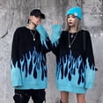 thumbnail image 3 of Suéter cálido para parejas, elegante, estilo japonés, holgado, estilo hip-hop, estilo urbano, cuello redondo, cuello alto, manga larga, para hombres y mujeres, 3 of 6