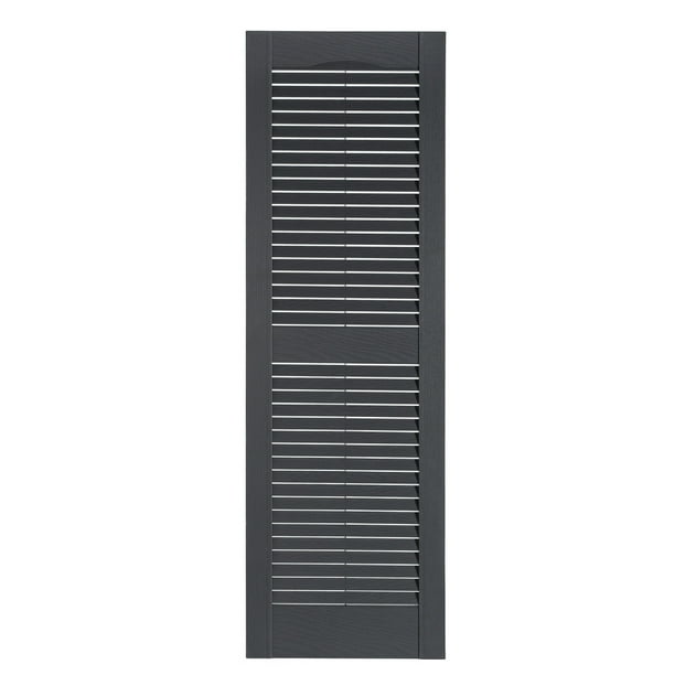 Premier One Piece 007 Dark Gray Louver Decorative Exterior Shutters 15 X 67 1 Pair Walmart Com