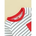 thumbnail image 4 of Infant Baby Boys Pants Set, Long Sleeve Crew Neck Striped T-shirt with Elastic Waist Pants, 4 of 8
