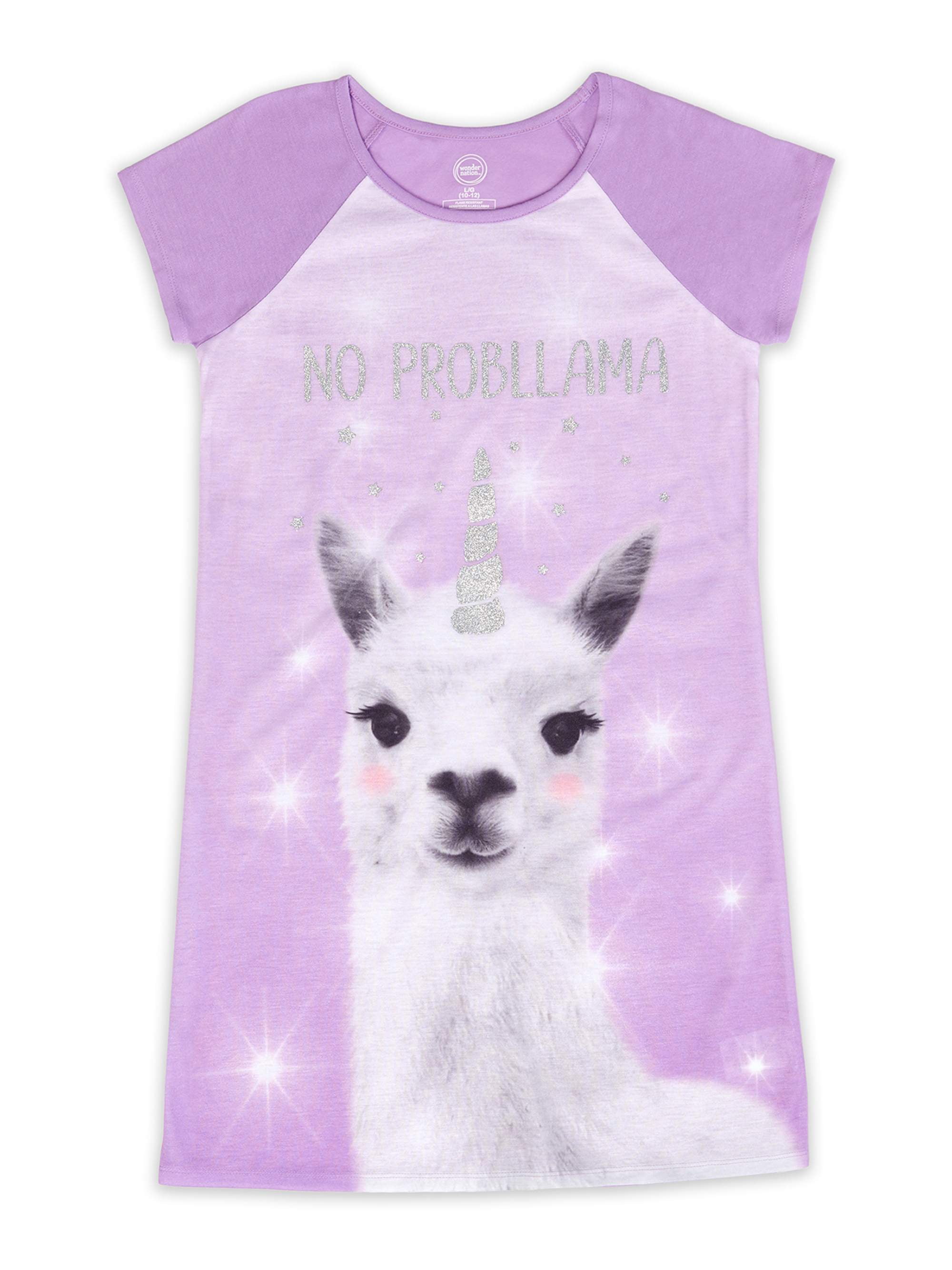 Sleep On It Girls Space Llamacorn Hooded 1-Piece Pajamas