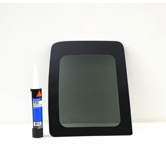 Tempered Passenger Right Side Quarter Window Quarter Glass Compatible with Dodge Dakota 2005-2010 / Ram Dakota 2011 / Mitsubishi Raider 2006-2010 4-Door Extended/Club Cab Pickup With Glue