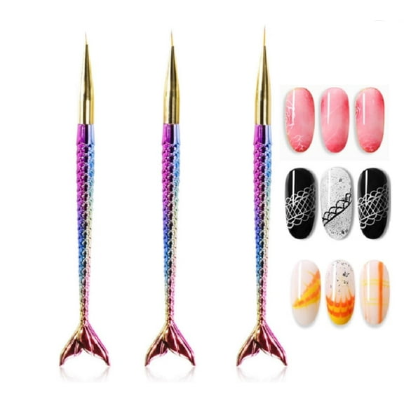 3-Piece Nail Art Tool Set – Nail Art Pen, Dotting Tool & Liner Brush for UV Gel Painting & Drawing TIKA