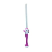 LED Light Up Rainbow Unicorn Saber Blows Bubbles Fun Toy Kid Sword Halloween Costume Accessory
