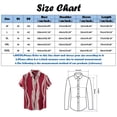 thumbnail image 5 of Camisas Y s Camisa casual de verano con estampado de olas para hombre Camisa de manga corta con cuello vuelto (Red, L), 5 of 5