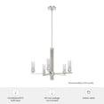 thumbnail image 7 of Hunter - Gatz 5-light Brushed Nickel, Large Chandelier, Dimmable, Candle Shaped, for Bedrooms, Dining, Living Rooms - 19784, 7 of 7