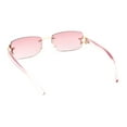 thumbnail image 4 of Womens Rhinestone Star Jewel Rimless Designer Sunglasses Gold Pink - Pink, 4 of 4