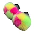 thumbnail image 1 of Unisex Summer Fashion Fluffy Slide Sandal Beach Cozy Slip On Slippers Breathable Open Toe Shoes, 1 of 3
