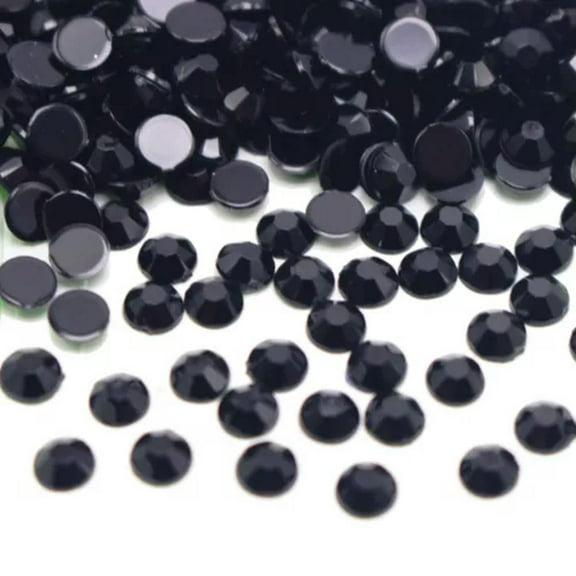 EOEMY 2000 Acrylic Faceted Round Flatback Rhinestone Gems 4mm 16Ss Color Selection-Black