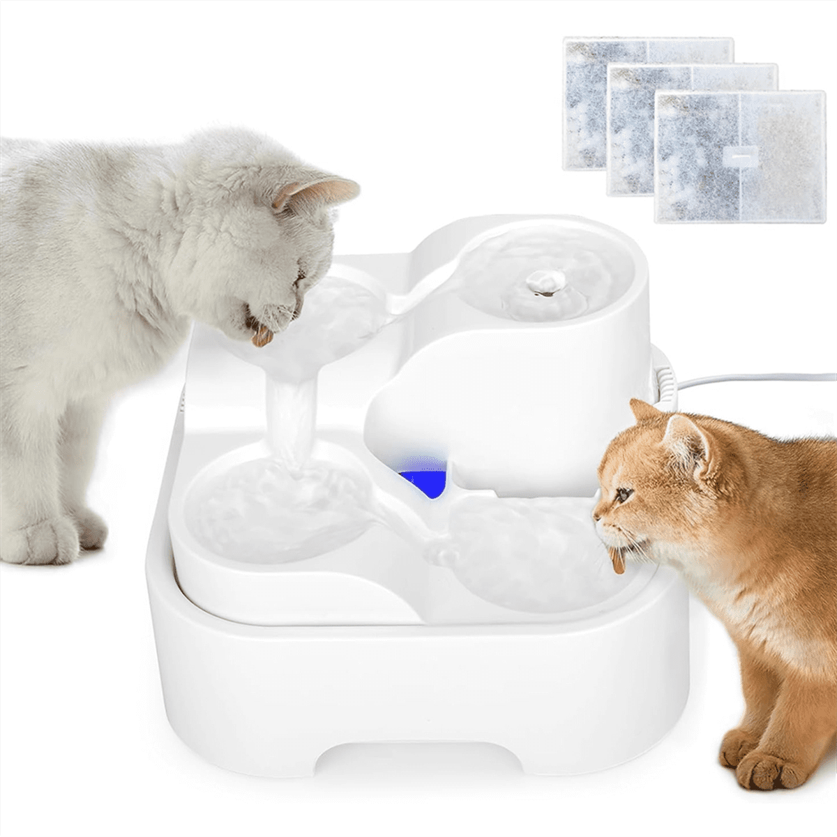 Cat Water Fountain,Pet Drinking Fountain for Multiple Pet,Ultra Silent Bowl ,for Small Medium Kitty