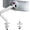 White, variant on Heavy Duty Single  Arm - Fully Adjustable  Mount for 17"-40" Ultrawide Screens up to 26.4 lbs with Clamp/Grommet Desk Mount and USB A/C, 75/100 Vesa Mount, Black