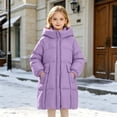 thumbnail image 4 of Hellosay Long Puffer Coat Girls Quilted Long Sleeve Hooded Jacket Winter Zip Up Tops Thick Casual Outwear with Pockets, 4 of 6