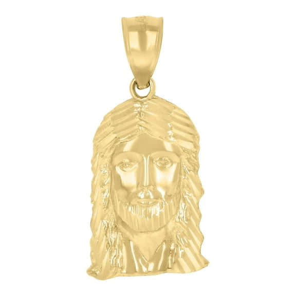 10kt Real Yellow Gold Mens Jesus Religious Charm Pendant