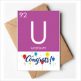 thumbnail image 1 of Chestry Elements Period Table Actinide Uranium U Wedding Cards Congratulations Greeting Envelopes, 1 of 3