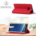 thumbnail image 3 of Wallet Case For Samsung S8, Premium PU Leather Flip Strong Magnetic Closure [Kickstand][RFID Blocking][Card Holder Slots] Retro Shockproof Cover Men/Women For Samsung Galaxy S8, Red, 3 of 11
