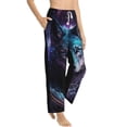 thumbnail image 6 of Salouo Purple Sky Wolf Print Women's Pajama Pants Casual Loose Sweatpants PJs Flowy Pants Drawstring Palazzo for Women Wide Leg Pants Lounge Pajama -XX-Large, 6 of 8
