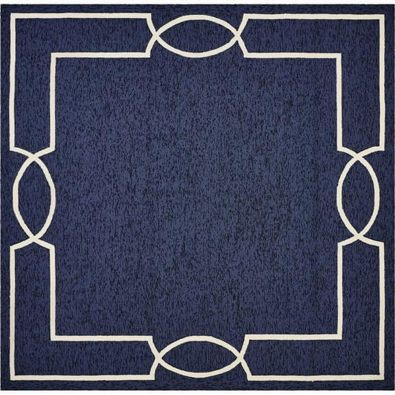 7 ft. Square UV-Treated Polypropylene Ocean Area Rug