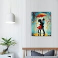 thumbnail image 3 of Nawypu  Red Umbrella Wall Art Couple Dancing in Rain Canvas Painting Picture Romantic Wall Decor for Bedroom Gift for Her Framed (Medium), 3 of 4