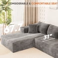 thumbnail image 3 of Homall 108" Sectional Sofa Boneless Cloud Couch with L-Shape Chaise Modular Sofa Couch with Deep Seat No Assembly for Living Room,Studio,Apartment,Corduroy Gray, 3 of 9